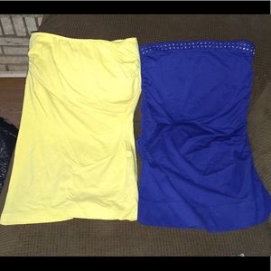 Two tube tops like brand new! Get both for 10$!